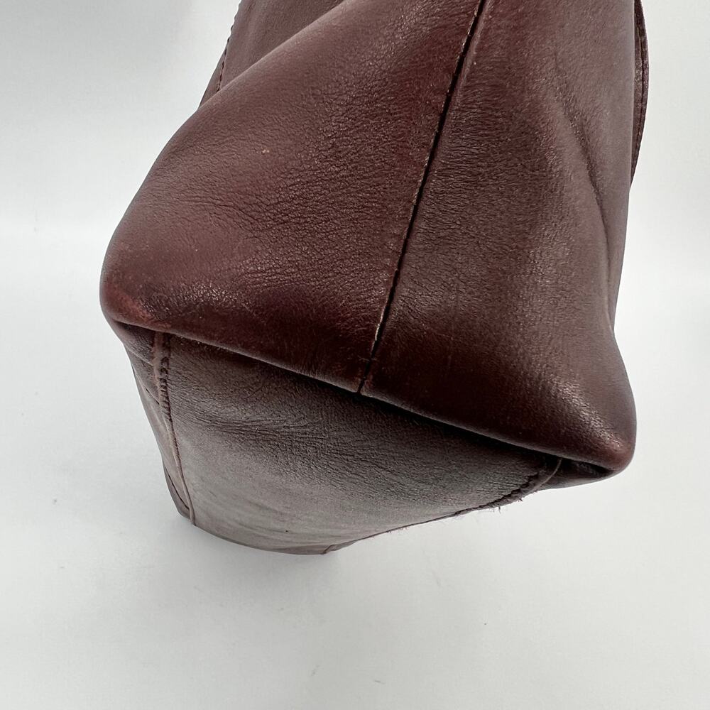Pendleton Open Top Tote Bag Chocolate Brown Leather Laser Cut Wool Blanket Panel - Picture 12 of 13